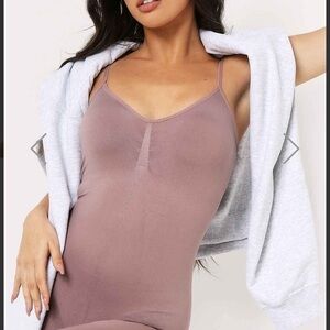 Missy empire Adele mocha seamless strapless one piece jumpsuit New Sz 8